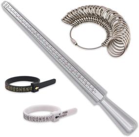 img 4 attached to 📿 Jewelry Tool Kit: 4PCS Finger Ring Sizer Measuring Tool Set with Aluminum Sizer Ring Mandrel, Finger Size Gauge, and Ring Sizer Belts (Alloy)