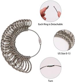 img 3 attached to 📿 Jewelry Tool Kit: 4PCS Finger Ring Sizer Measuring Tool Set with Aluminum Sizer Ring Mandrel, Finger Size Gauge, and Ring Sizer Belts (Alloy)