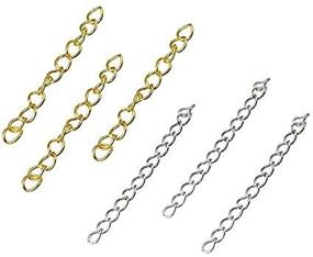 img 3 attached to 📿 LASSUM 100 Pcs 50 x 3.5mm Chain Extension Tails: Perfect DIY Connectors for Jewelry Making (Gold & Silver)