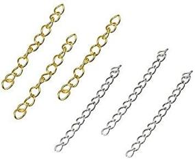 img 4 attached to 📿 LASSUM 100 Pcs 50 x 3.5mm Chain Extension Tails: Perfect DIY Connectors for Jewelry Making (Gold & Silver)