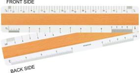 img 1 attached to Woodrow Architectural Bevel Wood Ruler: Precision Measuring Tool for Architects and Designers