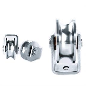 img 3 attached to Chiloskit Industrial 304 Stainless Steel U Groove Sliding Wheel Roller Track Rail Rigid Caster Wheel Pulley Bearings For Swing Sliding Sate Bracket