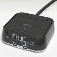 brandstand cubietrio: user-friendly charging alarm clock with qi wireless charger, 2 usb ports, and 2 tamper-resistant sockets logo