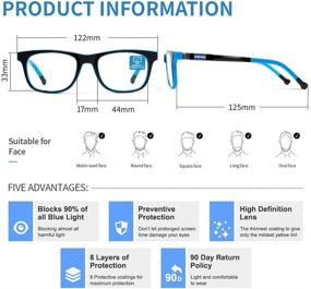 img 1 attached to Blue Light Blocking Glasses For Kids(Boys/Girls) 2 Pack