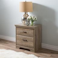 🌳 traditional south shore versa nightstand with 2 drawers in weathered oak логотип