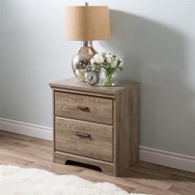 img 4 attached to 🌳 Traditional South Shore Versa Nightstand with 2 Drawers in Weathered Oak