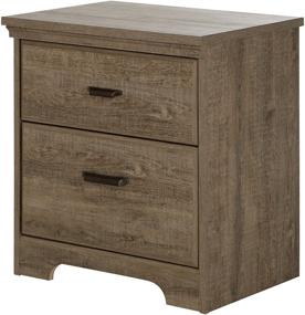 img 3 attached to 🌳 Traditional South Shore Versa Nightstand with 2 Drawers in Weathered Oak