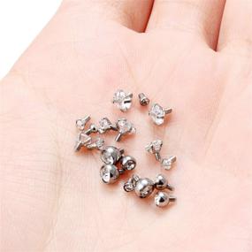 img 1 attached to 💎 Hoeudjo 18PCS 14G Grade 23 Titanium Dermal Anchor Tops with Internally Threaded Clear Gem for Women and Men - Mixsize Top 2mm/3mm/4mm