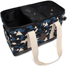 img 2 attached to 🐾 Stylish BETOP HOUSE Oxford Cloth Pet Dog Cat Carrier Travel Bag with Geometry Pattern - Durable and Convenient