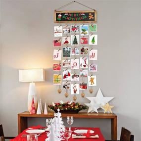 img 2 attached to 🖼️ Bikoney Collage Picture Frames: Wood Rustic Wall Decor with Blackboard, 30 Clips, and Christmas Theme