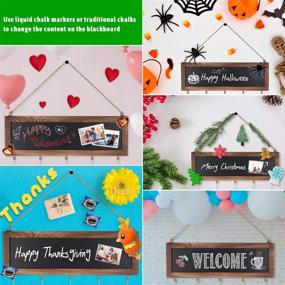 img 1 attached to 🖼️ Bikoney Collage Picture Frames: Wood Rustic Wall Decor with Blackboard, 30 Clips, and Christmas Theme