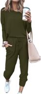 👚 prettygarden women's solid color two piece sweatsuit set – long sleeve crewneck pullover tops and long pants tracksuits logo