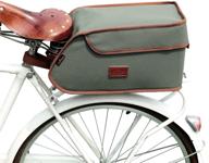 tourbon canvas bicycle pannier bike rear rack insulated trunk cooler bag (green) logo