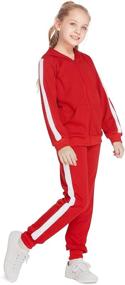 img 3 attached to Boyoo Girls Tracksuit Set - Zip-up Hooded Sweatshirt and Jogger Sweatpant Outfits for 5-13 Years