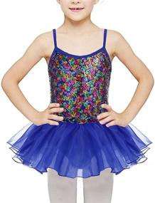 img 4 attached to Kidsmian Sequin Sparkly Skirted Leotard Girls' Clothing for Active