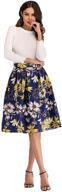 🌸 alinfu women's floral jacquard pleated a-line midi skirt with high waist logo