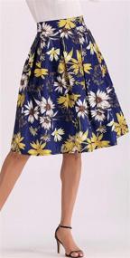 img 1 attached to 🌸 Alinfu Women's Floral Jacquard Pleated A-Line Midi Skirt with High Waist