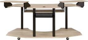 img 2 attached to 🎧 Natural Oak Eleazar Music Recording Studio Desk by Acme Furniture