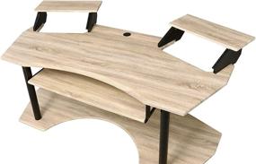 img 1 attached to 🎧 Natural Oak Eleazar Music Recording Studio Desk by Acme Furniture