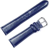 smooth leather watchband navy watch logo