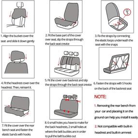 img 1 attached to AUTOFAN Audel Universal Full Set Fabric Car Seat Covers - Embossed Cloth Seat Protectors (Airbag Compatible & Anti-Slip)