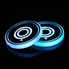 img 3 attached to Lipctine LED Car Cup Holder Lights Mats Pad Colorful Lamps RGB Drink Coaster Accessories Interior Decoration Atmosphere Lamps Fit For Car Truck SUV Vehicle