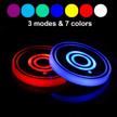lipctine led car cup holder lights mats pad colorful lamps rgb drink coaster accessories interior decoration atmosphere lamps fit for car truck suv vehicle logo