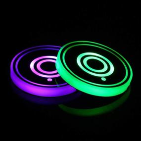 img 1 attached to Lipctine LED Car Cup Holder Lights Mats Pad Colorful Lamps RGB Drink Coaster Accessories Interior Decoration Atmosphere Lamps Fit For Car Truck SUV Vehicle