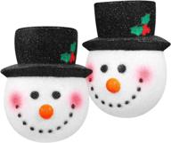 🎅 amosfun set of 2 christmas snowman porch light covers – festive outdoor decoration for standard porch lights logo