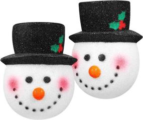 img 4 attached to 🎅 Amosfun Set of 2 Christmas Snowman Porch Light Covers – Festive Outdoor Decoration for Standard Porch Lights