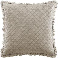 brielle home ravi stone washed linen euro sham with quilted diamond stitching - european size logo