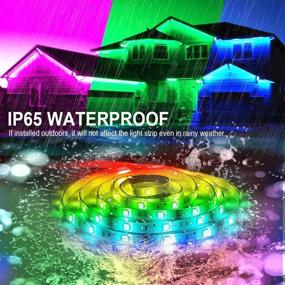 img 3 attached to 🌈 16.4FT RGB LED Strip Light Battery Powered: Waterproof, Rainbow Effect Color Changing Rope Lighting with RF Remote Controller - Perfect for Indoor Outdoor Decoration, TV Backlighting, and Dimmable