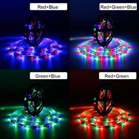 img 2 attached to 🌈 16.4FT RGB LED Strip Light Battery Powered: Waterproof, Rainbow Effect Color Changing Rope Lighting with RF Remote Controller - Perfect for Indoor Outdoor Decoration, TV Backlighting, and Dimmable