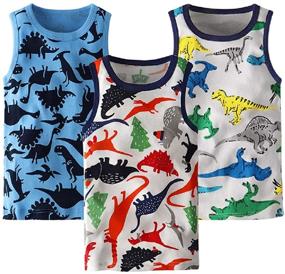 img 2 attached to WINZIK Sleeveless Undershirt 3 Dinosaur Dinosaur Boys' Clothing for Underwear