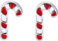 🎄 rostivo candy cane stud earrings for women - festive christmas jewelry for girls logo