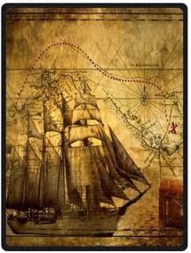 img 2 attached to 🏴 HommomH 60x80 Soft Blanket - Nautical Vintage Sailing Pirate Ship - Ideal for Air Conditioning