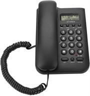 fosa corded phone with caller id display for home, hotel, and office - wired desktop wall landline telephone with fsk/dtmf dual system (black) logo