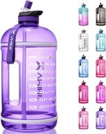 💧 stay hydrated and motivated with vmini water bottle: 1 gallon with time marker | leakproof and reusable | perfect for gym, sports, and outdoor activities | large capacity (128 oz, purple) logo