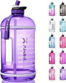 img 4 attached to 💧 Stay Hydrated and Motivated with Vmini Water Bottle: 1 Gallon with Time Marker | Leakproof and Reusable | Perfect for Gym, Sports, and Outdoor Activities | Large Capacity (128 oz, Purple)