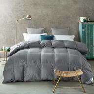 topllen all season grey king down comforter with egyptian cotton cover and corner tabs logo