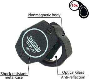 img 3 attached to BelOMO 10x Triplet Jewelers Loupe Magnifier 21mm (.85-inch): Optical Glass with Anti-Reflection Coating for Bright, Clear, and Color Correct View. Foldable Loupe for Gemstone, Jewelry, Coin, and Trichome Inspection