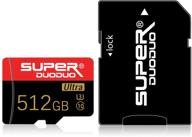 512 гб micro sd карта высокой скорости с адаптером sd - идеально подходит для телефонов, камер, игровых приставок, видеорегистраторов и дронов логотип