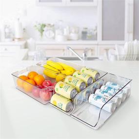 img 3 attached to 🥫 Puricon 4-Pack Clear Plastic Kitchen Organizer: Food Storage Bins and Soda Can Organizer for Refrigerator, Fridge, Pantry, Freeze, Cabinets, Countertops ─ BPA-Free Fridge Organizer