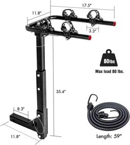 img 3 attached to AA Products 2 Bike Rack: Foldable Platform Hitch Mount 🚲 Rack for Cars, Trucks, SUV's, and Minivans - Fits 2'' Hitch Receiver