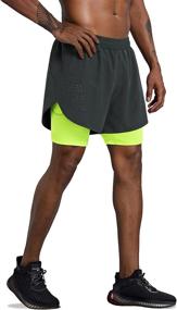 img 3 attached to 🩳 Lulucleaf Men's 2 in 1 Workout Running Shorts 5" Lightweight Training Yoga Sports Short with Smartphone Pocket