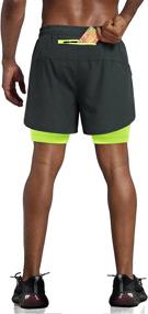 img 2 attached to 🩳 Lulucleaf Men's 2 in 1 Workout Running Shorts 5" Lightweight Training Yoga Sports Short with Smartphone Pocket