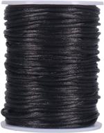 🧵 tenn well satin rattail nylon cord: 295 feet 2mm black beading string for macrame bracelets, necklaces, jewelry making, arts & crafts – high-quality and versatile logo