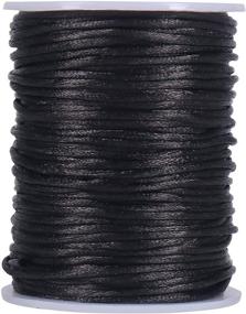 img 4 attached to 🧵 Tenn Well Satin Rattail Nylon Cord: 295 Feet 2mm Black Beading String for Macrame Bracelets, Necklaces, Jewelry Making, Arts & Crafts – High-Quality and Versatile