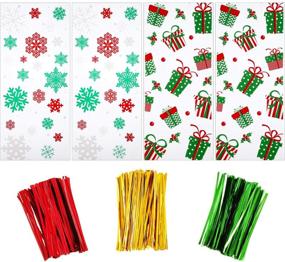 img 4 attached to Pieces Christmas Cellophane Candy Goodies Gift Wrapping Supplies for Gift Wrap Cellophane Bags