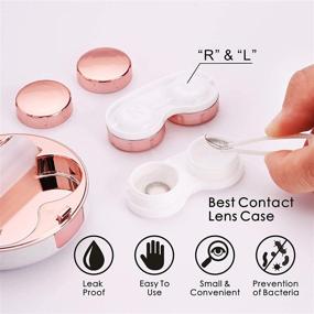 img 1 attached to 👁️ TreaHome 2-Pack Leak-Proof Contact Lens Case for Travel, with Cleaner Washer Holder, Tweezers, Remover Tool, and Solution Bottle - Perfect for Outdoor and Daily Use (Rose Gold)